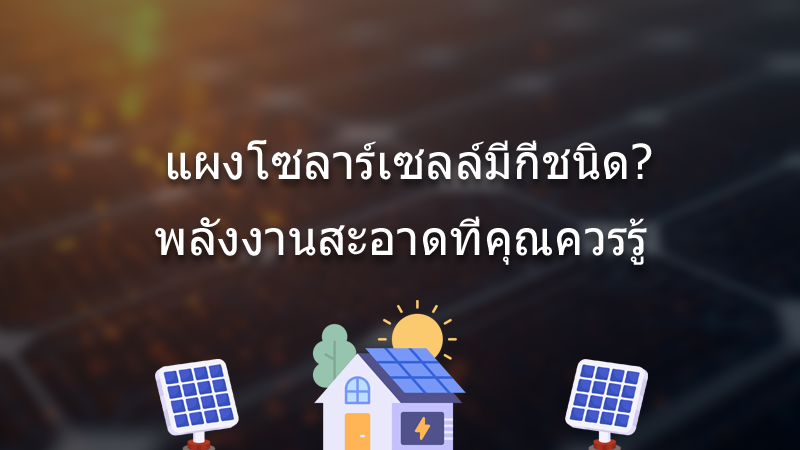 แผงโซลาร์เซลล์มีกี่ชนิด? พลังงานสะอาดที่คุณควรรู้